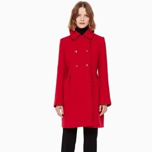 NWT Kate Spade Ruffle Trim Bow Back Coat